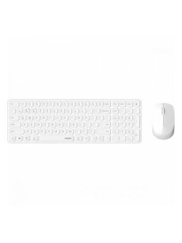 Клавиатура с мишка Rapoo 9310M Бял AZERTY