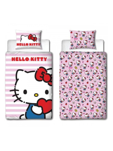 Комплект покривка за завивка Hello Kitty 25 x 5 x 30 cm Розов 140 легло 2 Части