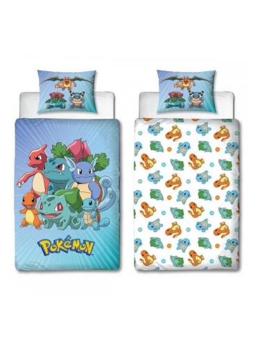 Комплект покривка за завивка Pokémon 25 x 4 x 30 cm Син 140 легло 2 Части