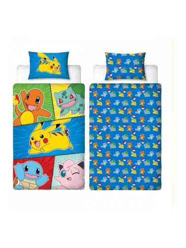 Комплект покривка за завивка Pokémon Многоцветен 140 легло 2 Части