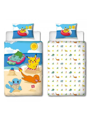 Комплект покривка за завивка Pokémon Многоцветен 140 легло 2 Части