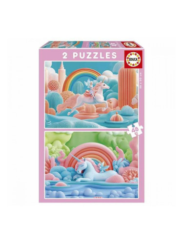 Пъзел Educa Magic Unicorns 48 Части (2 броя)