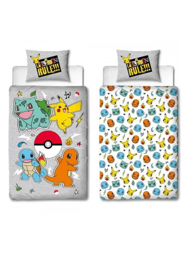 Комплект покривка за завивка Pokémon Сив 140 легло 2 Части