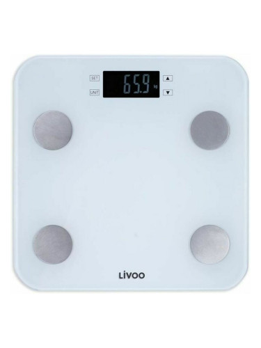 Електронен кантар за баня Livoo DOM427W Бял калено стъкло 180 kg