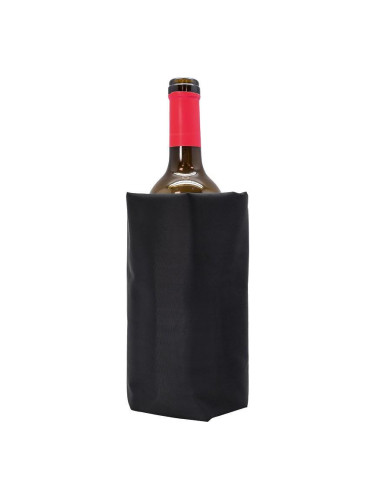 Охладител за бутилки Vin Bouquet с гел - 18.5 х 16 х 2 см - черен