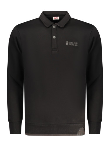 Черна мъжка поло риза с дълъг ръкав