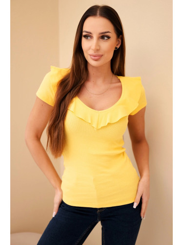 Дамска блуза с декоративна волан