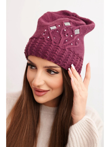 Дамска зимна шапка с помпони Kesi K448 лилава