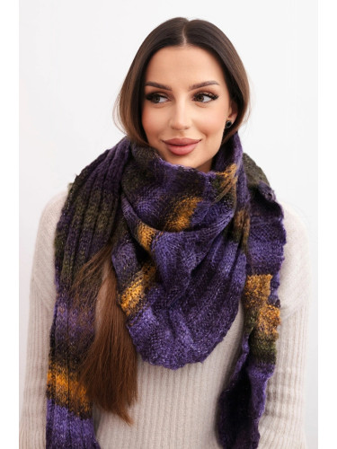 Дамски плетен шал от вълнена смес KN20, лилав