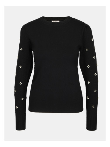 Черен дамски пуловер с апликация ORSAY