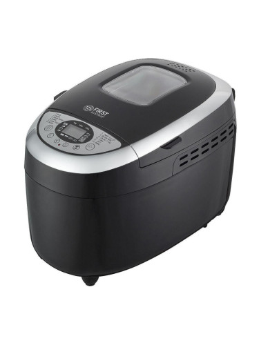 Хлебопекарна FIRST FA-5152-3-BA, 850W, 1.25 кг, 12 програми, Таймер, Незалепващо покритие, Черен/инокс