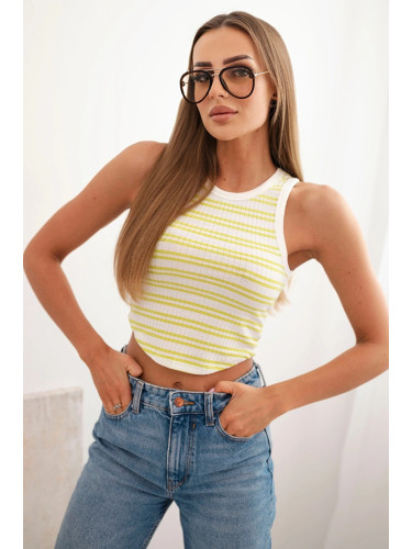 Дамски раиран топ без ръкави
