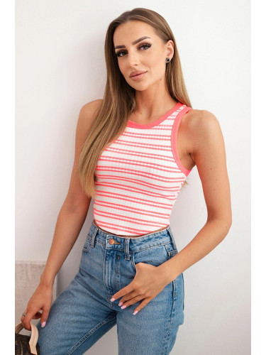 Дамски раиран оребрен топ