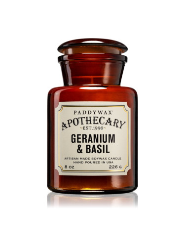 Paddywax Apothecary Geranium & Basil ароматна свещ 226 гр.