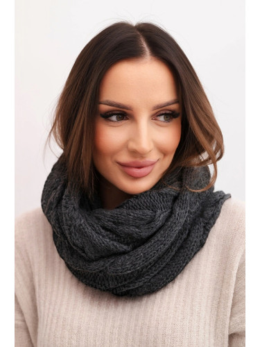 Дамски плетен шал тип „комин“ KN23, графит
