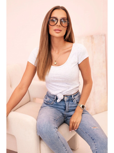 Дамска памучна блуза Kesi с къс ръкав