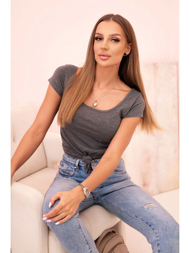Класическа дамска памучна блуза Kesi с къс ръкав