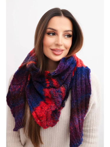 Дамски шал от мека вълна на цветни райета