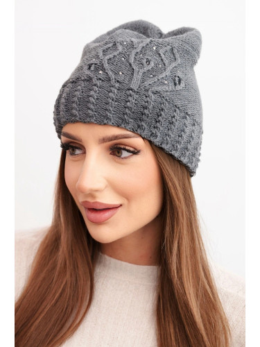 Дамска зимна шапка Кеси с пайети и плитка