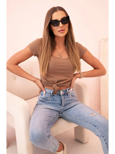 Дамска памучна блуза Kesi с къс ръкав