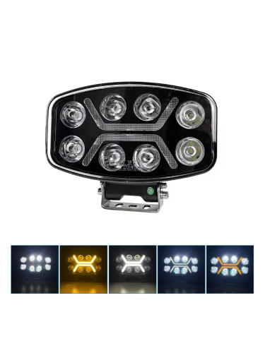 LED мощен диоден фар халоген лампа 12V-24V 90W бяло-жълто за АТВ джип камион трактор земеделски и селскостопански машини и др.  HAL136