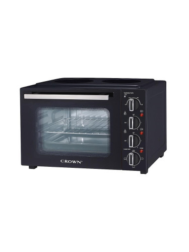 Готварска печка (мини) Crown CMO-352CER , 2 ток , Черен
