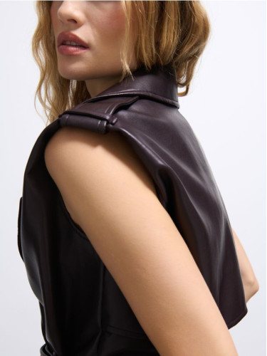 Mohito - Елек с връзващ се колан - тъмно лилаво