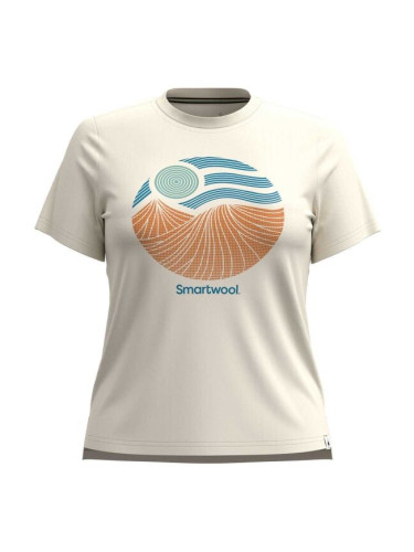 Smartwool W HORIZON VIEW GRAPHIC SHORT SLEEVE Дамска тениска, бежово, размер