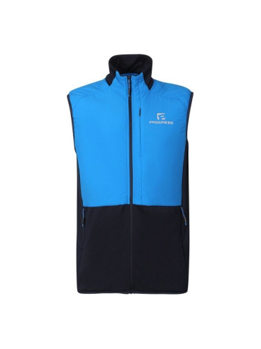 PROGRESS TORSTEN Мъжка хибридна жилетка с мерино, синьо, размер