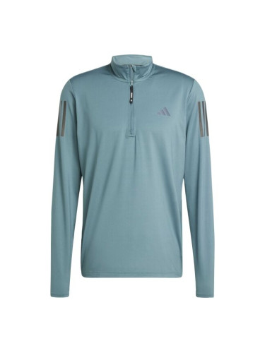 adidas OWN THE RUN HALF-ZIP Мъжка тениска за бягане, тюркоазено, размер XXL