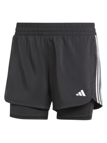 adidas 2-IN-1 PACER Дамски спортни шорти, черно, размер