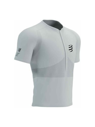 Compressport TRAIL HALF-ZIP FITTED SS TOP Мъжка фланелка за бягане, бяло, размер
