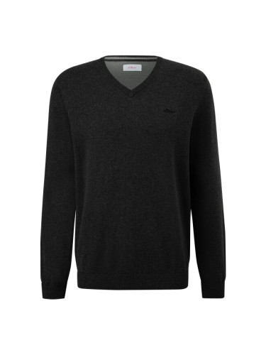 s.Oliver RL KNITTED PULLOVER V-NECK NOOS Мъжки пуловер, черно, размер