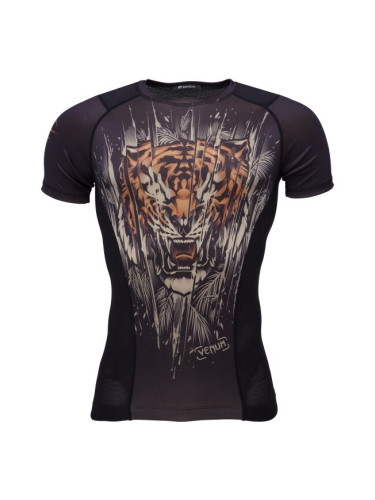 Venum TIGER SHORT SLEEVE RASHGUARD Мъжка тениска, черно, размер XXL