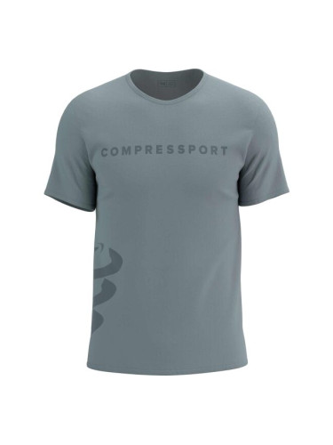 Compressport LOGO SS TSHIRT Мъжка тениска за трениране, сиво, размер