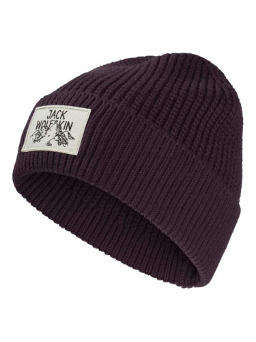 Jack Wolfskin BADGE BEANIE Зимна шапка, винен, размер