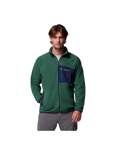 Columbia FAST TREK OVERLAY FULL ZIP Мъжки суитшърт от флийс, зелено, размер