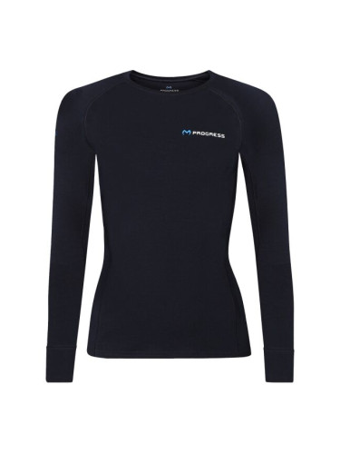 PROGRESS MT TDRZ Дамска мерино тениска с дълъг ръкав, черно, размер