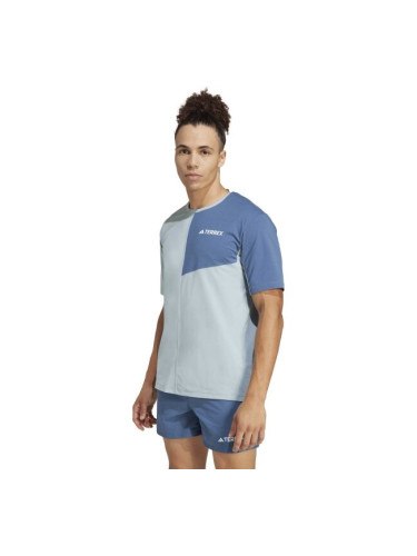 adidas MT TEE Мъжка тениска за туризъм, светлосиньо, размер