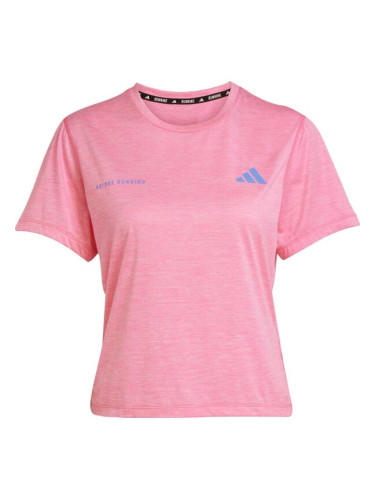 adidas OWN THE RUN MELANGE TEE W Дамска тениска за бягане, розово, размер