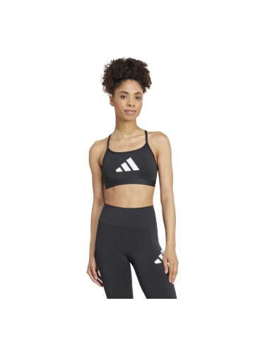 adidas AEROREACT TRAINING LIGHT-SUPPORT 3-STRIPES BRA Дамско спортно бюстие, черно, размер