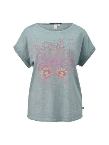 s.Oliver QS PRINT NOOS Дамска тениска, светло-зелено, размер