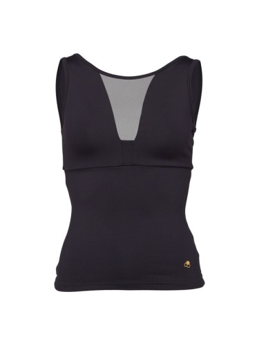 GOLDBEE SHAPING LONG TOP MESH Дамски топ, черно, размер