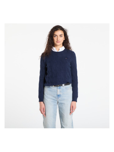 Пуловер Tommy Hilfiger Soft Wool Cable C-Neckk Ls Sweater Dark Night Navy XS
