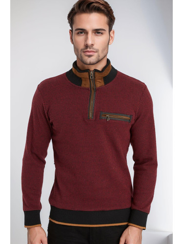 Мъжки пуловер цвят бордо