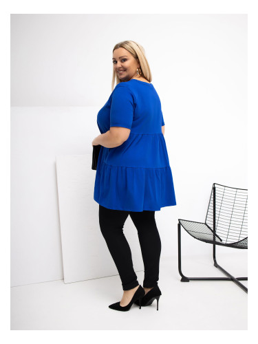 Синя блуза с големи размери
