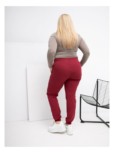 Бордо спортни панталони с големи размери