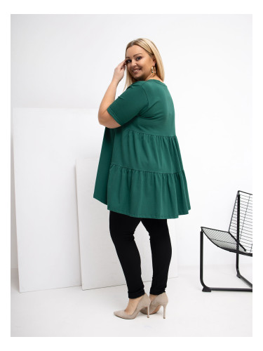 Блуза с големи размери в тъмнозелено