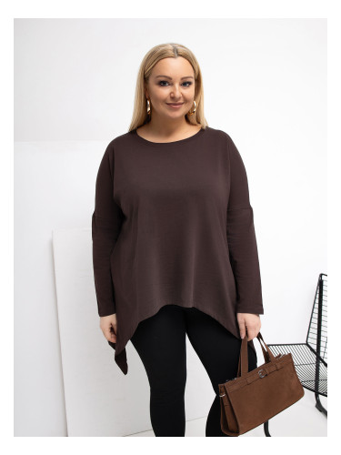 Тъмнокафява блуза с големи размери