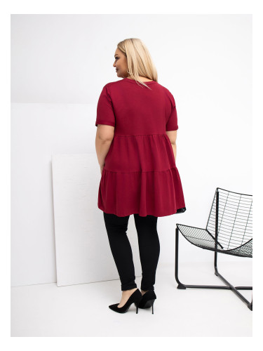 Бордо блуза с големи размери